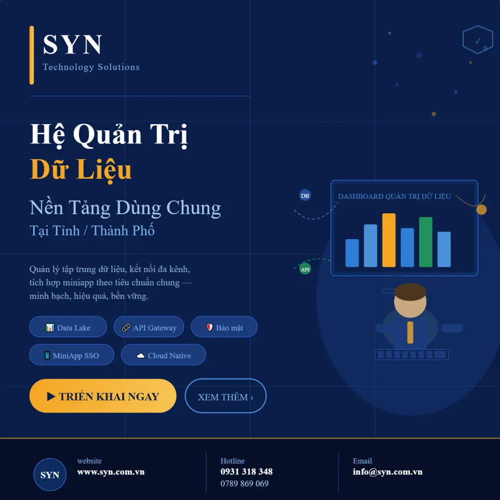Hệ quản trị dữ liệu, nền tảng dùng chung tại Tỉnh/ Thành