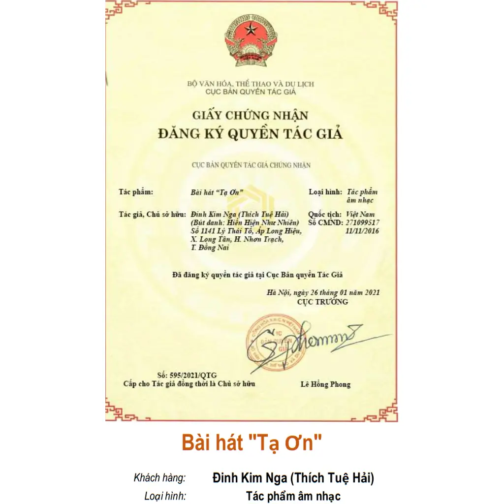 Bài hát "Tạ Ơn"