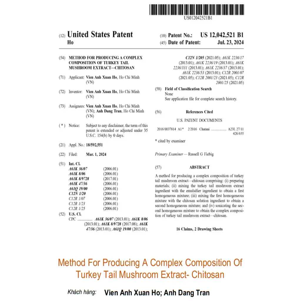 Method For Producing A Complex Composition Of Turkey Tail Mushroom Extract- Chitosan