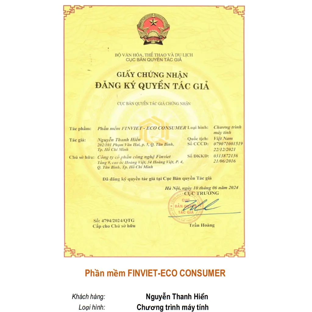 Phần mềm FINVIET-ECO CONSUMER
