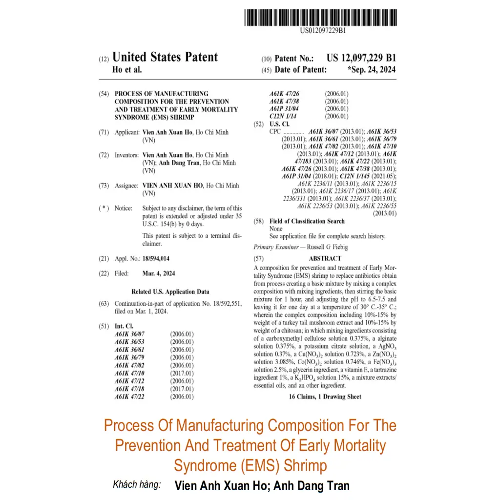 Process Of Manufacturing Composition For The Prevention And Treatment Of Early Mortality Syndrome (EMS) Shrimp
