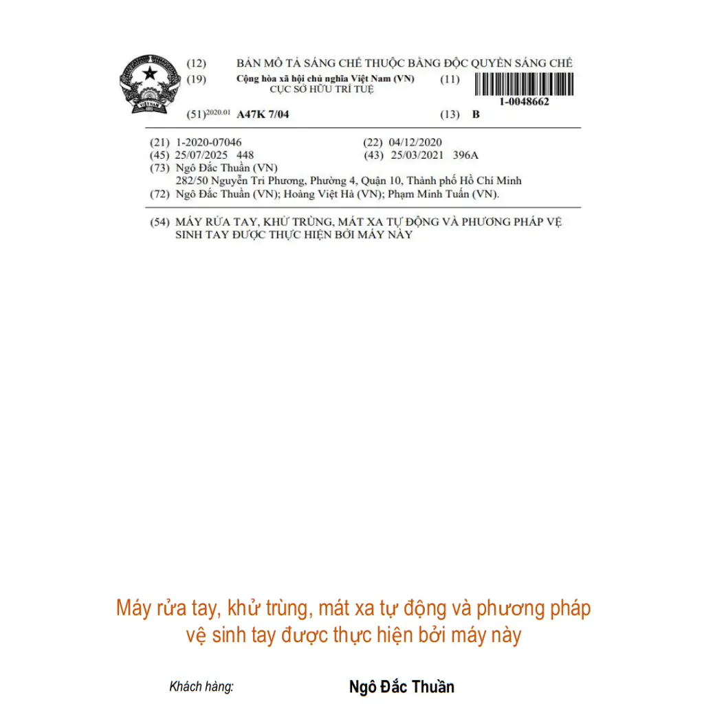 Máy rửa tay, khử trùng, mát xa tự động và phương pháp vệ sinh tay được thực hiện bởi máy này