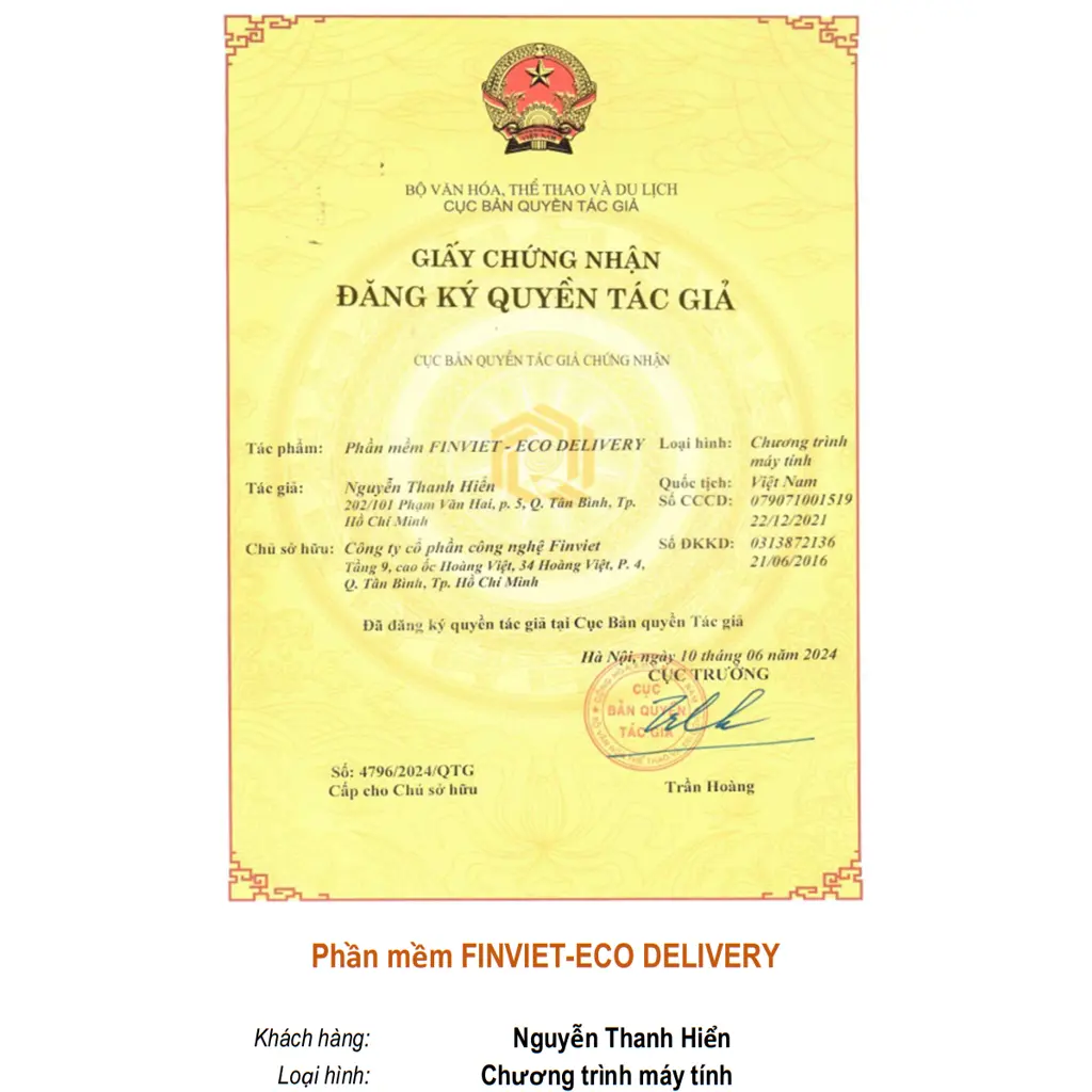 Phần mềm FINVIET-ECO DELIVERY