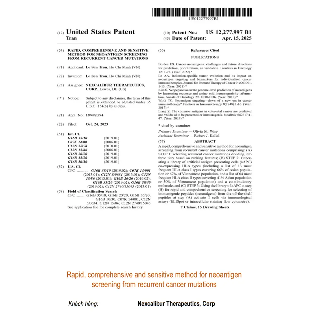 Rapid, comprehensive and sensitive method for neoantigen screening from recurrent cancer mutations