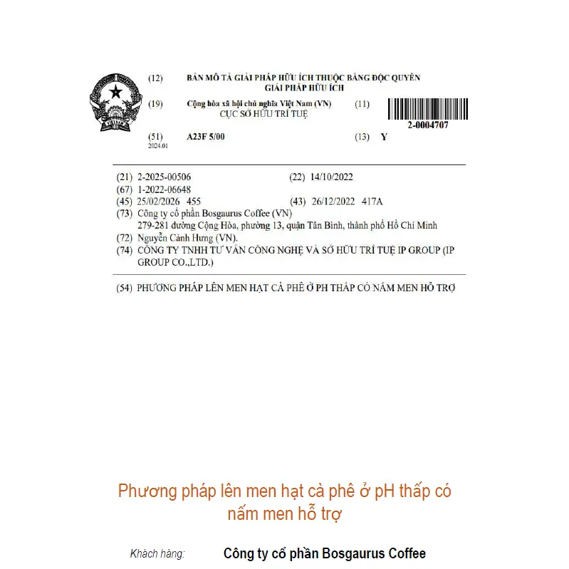 Phương pháp lên men hạt cà phê ở pH thấp có nấm men hỗ trợ