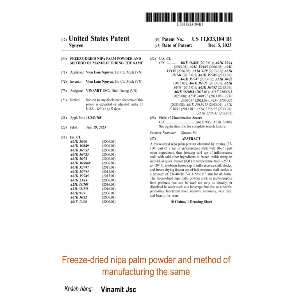 Freeze-dried nipa palm powder and method of manufacturing the same