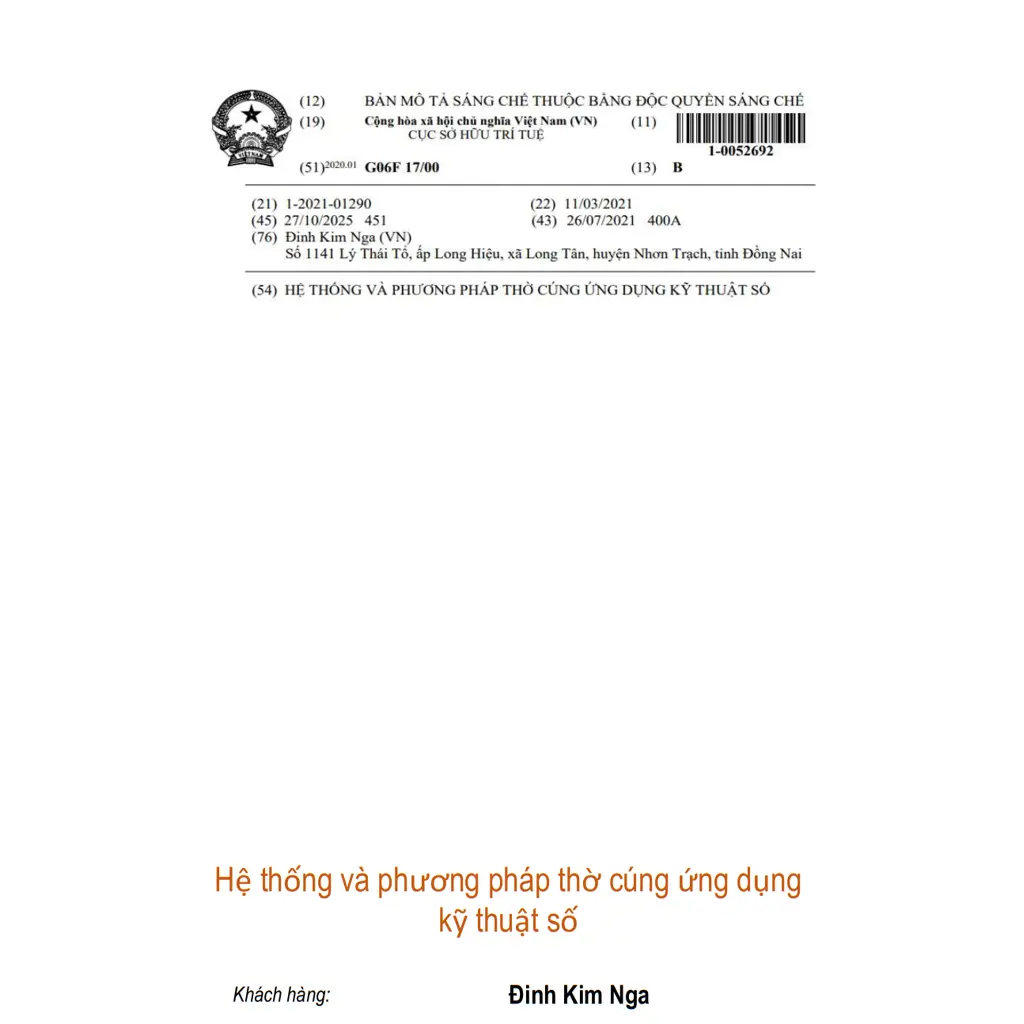 Hệ thống và phương pháp thờ cúng ứng dụng kỹ thuật số