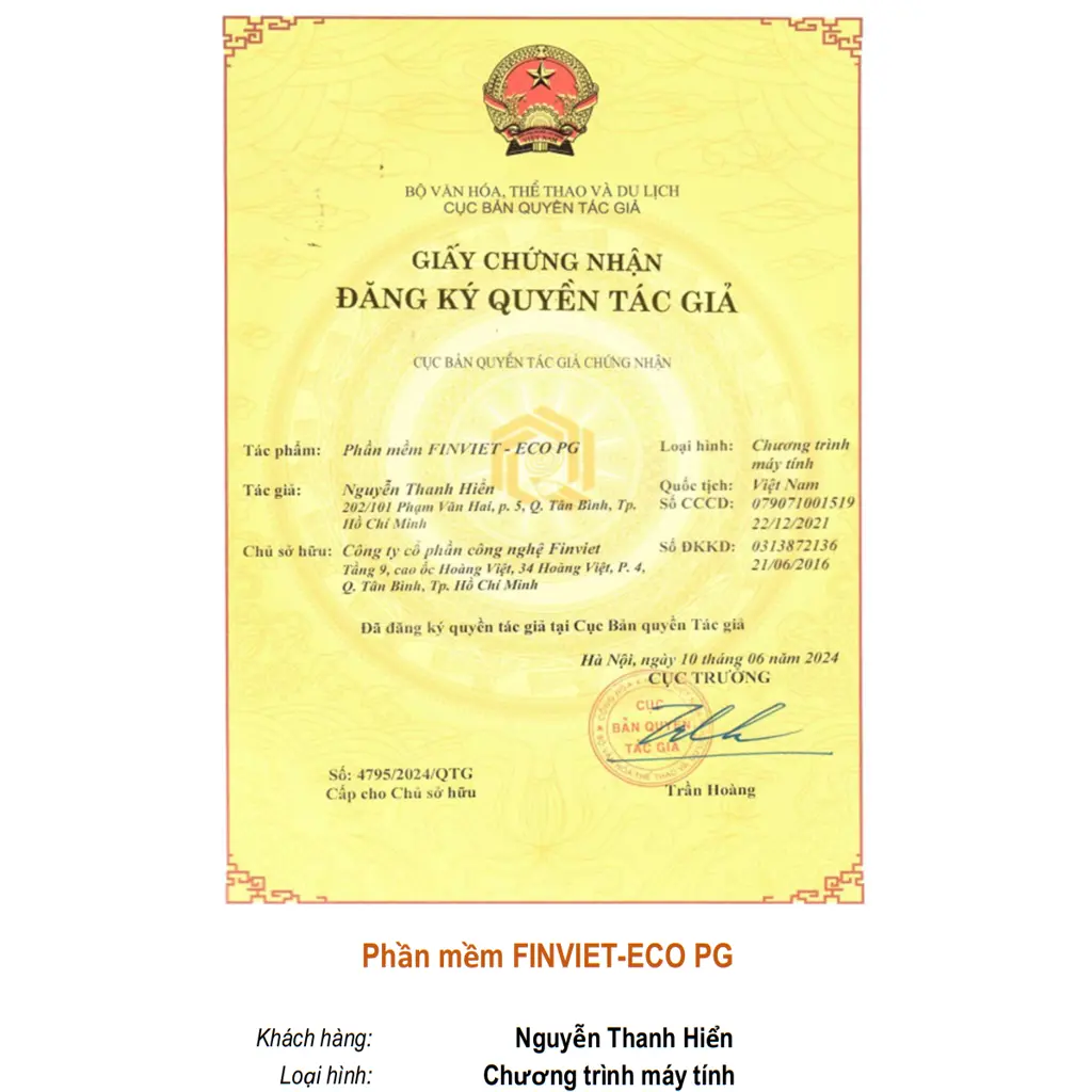 Phần mềm FINVIET-ECO PG