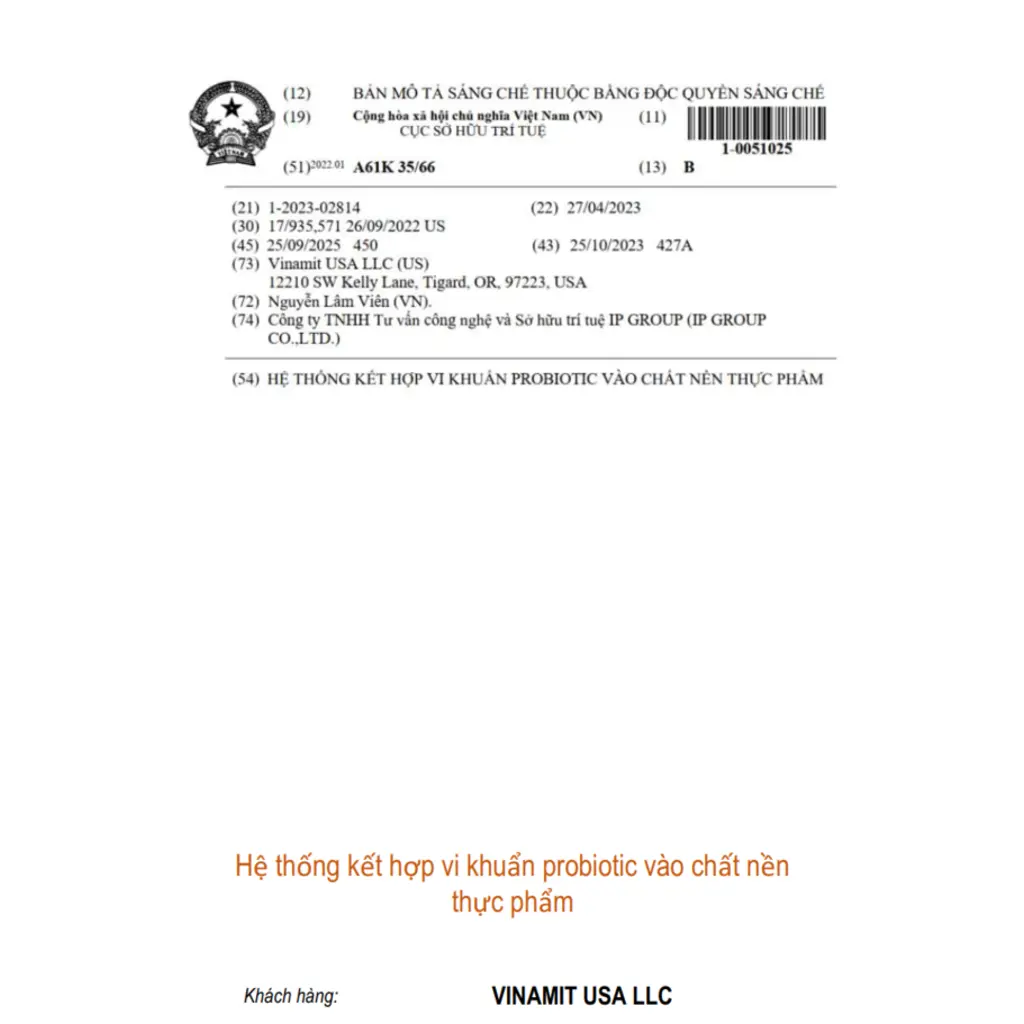 Hệ thống kết hợp vi khuẩn probiotic vào chất nền thực phẩm